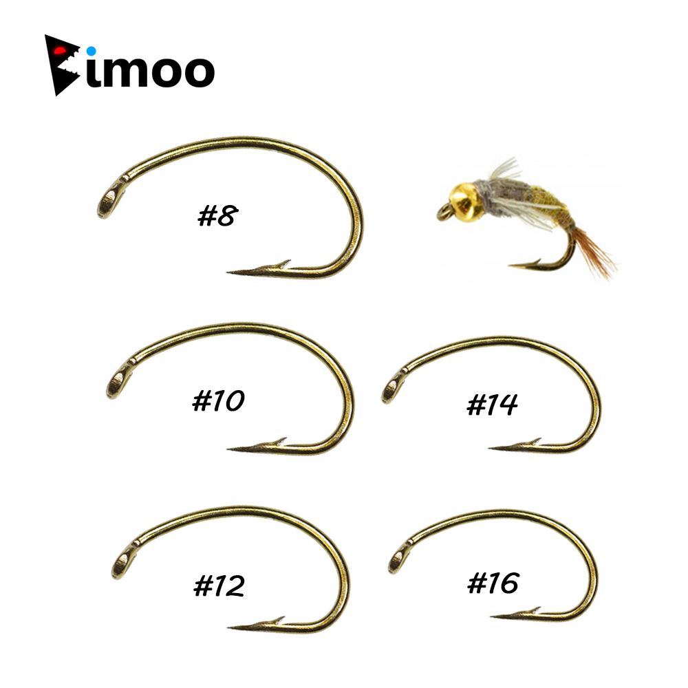 Fishing Hook Barbless - Bimoo 50PCS 100PCS Bronze Barbed Curved