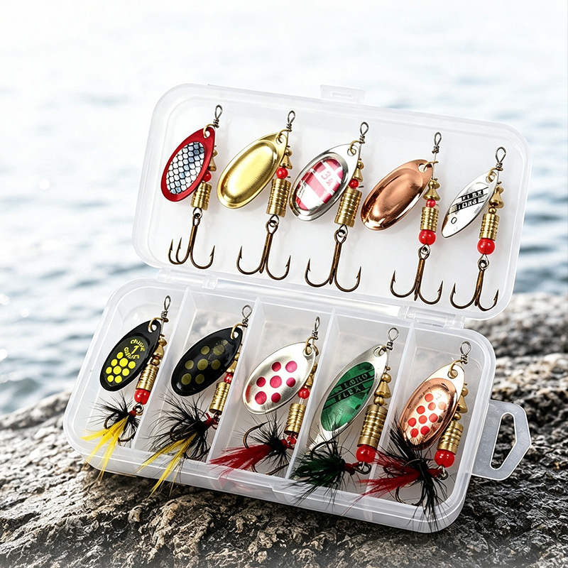Fishing Hook Treble - 10PCS Fishing Lures Spinnerbait with Feathered