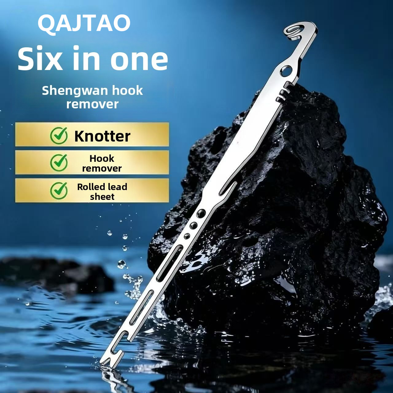 Fishing Hook Sharpener - QAJTAO 4 Pieces 6-in-1 Stainless Steel