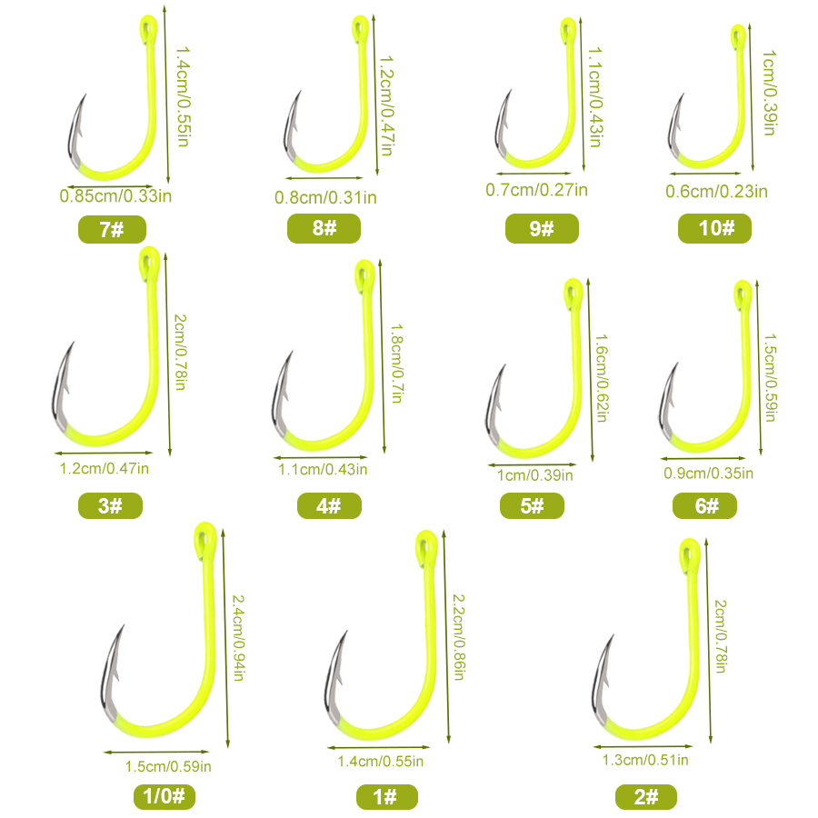 NGB 50pcs 1/0#-10#Fluorescent  - Fishing Hook Circle ulasan dan harga