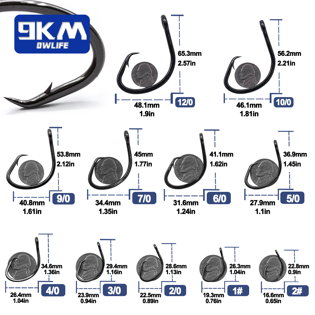 9KM Circle Hooks 25~50Pcs Salt - Fishing Hook Barbless ulasan dan harga