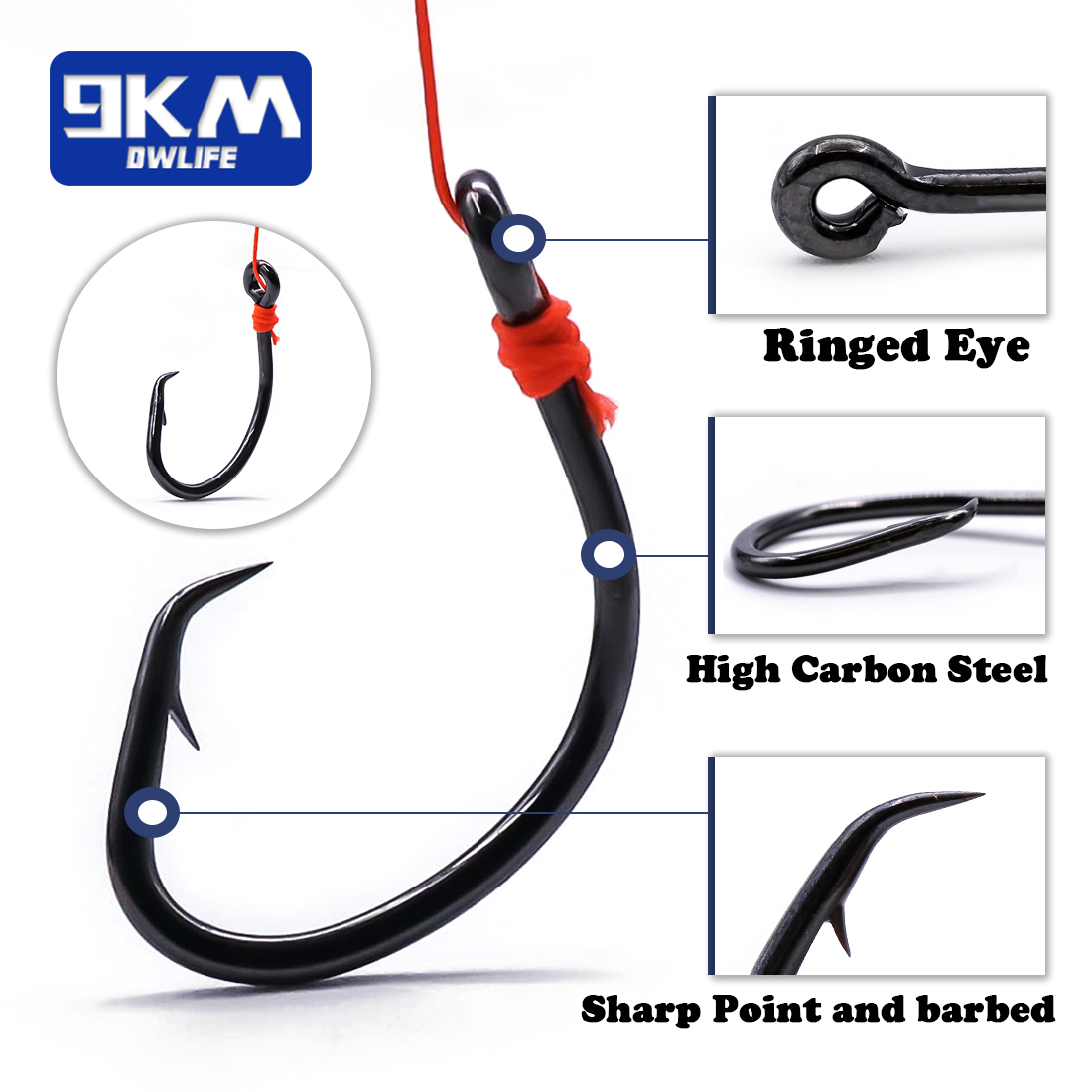 9KM Circle Hooks 25~50Pcs Salt - Fishing Hook Barbless ulasan dan harga