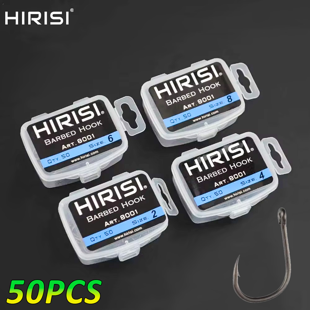 Hirisi 50pcs Barbed  Coated Ca - Fishing Hook Assortment ulasan dan harga