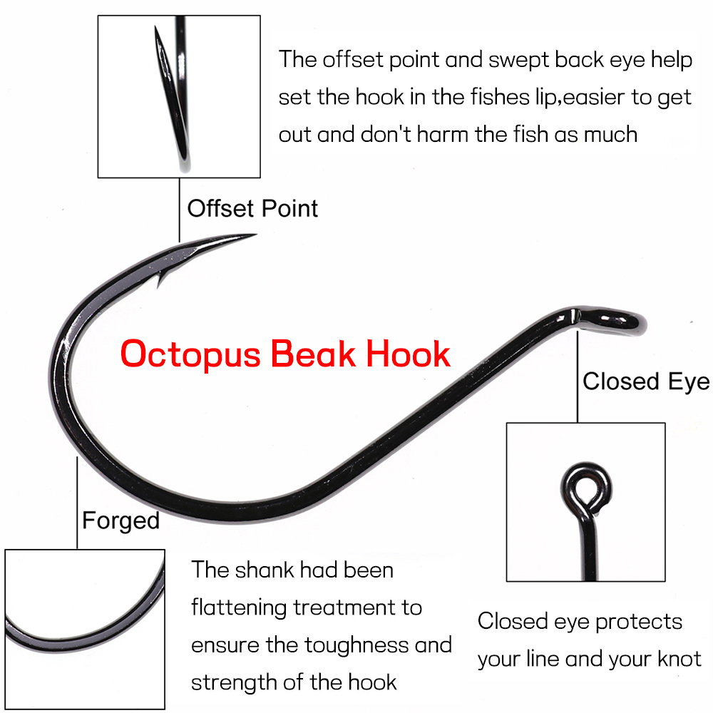 Bimoo 20pcs Offset Octopus Bea - Fishing Hook Barbless ulasan dan harga