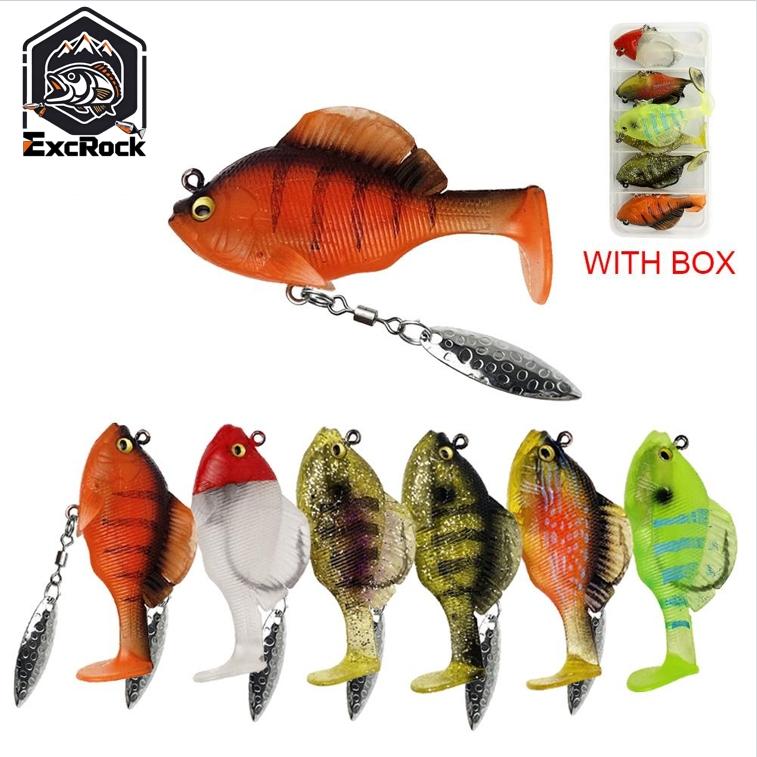 6Pcs Soft Fishing Lures Pre-Ri - Fishing Hook Weedless ulasan dan harga