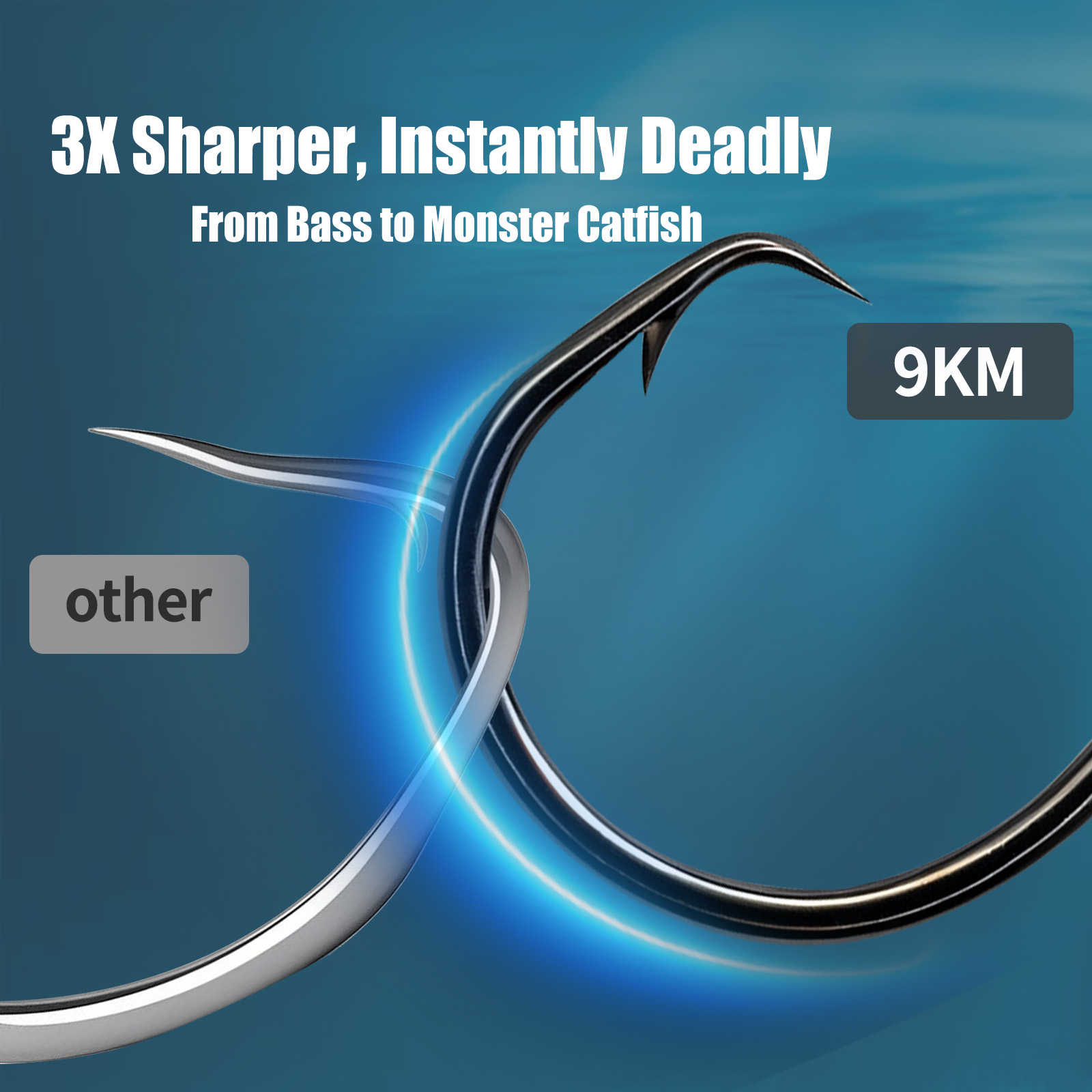 9KM Fishing Circle Hook 25-50p - Fishing Hook Offset ulasan dan harga