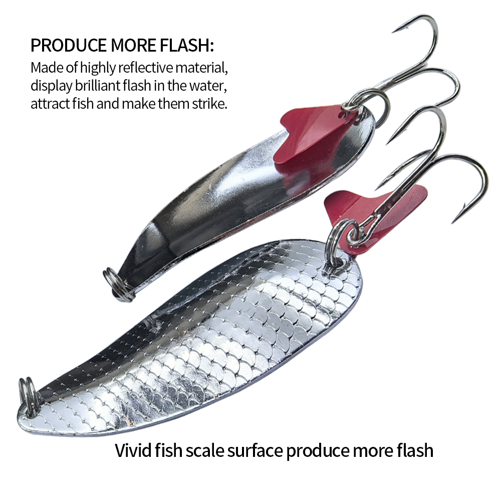 Trout Fishing Spoons Lure Silv - Fishing Hook Treble ulasan dan harga