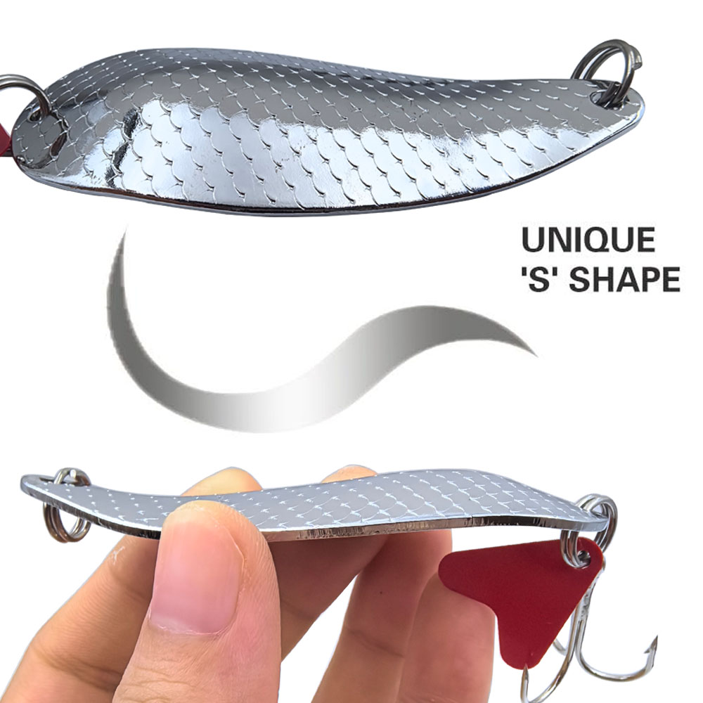 Trout Fishing Spoons Lure Silv - Fishing Hook Treble ulasan dan harga