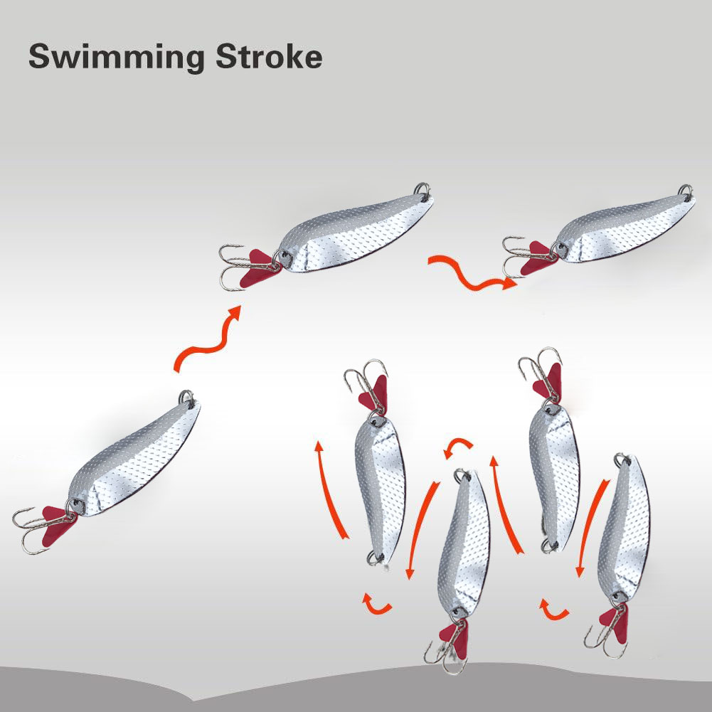 Trout Fishing Spoons Lure Silv - Fishing Hook Treble ulasan dan harga